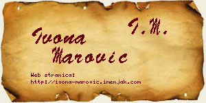 Ivona Marović vizit kartica